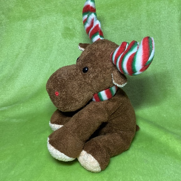 Ty Pluffies Merry Moose Reindeer Brown Soft Plush Tylux 2006 Christmas - Picture 2 of 8